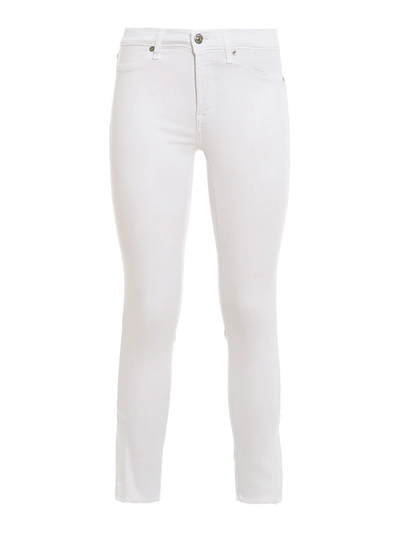 Shop 7 For All Mankind Hw Skinny Crop Jeans In White