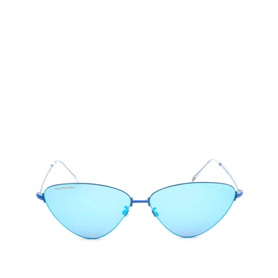Shop Balenciaga Bb0015s Blue Sunglasses