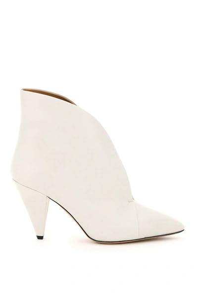 Shop Isabel Marant Arfee Leather Boots In White (white)