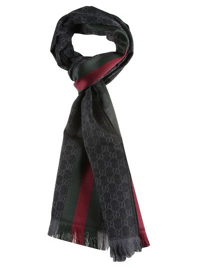 Shop Gucci Sc Verbier Scarf In Anthracite
