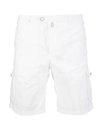 Shop Kiton Multi-pocket Bermuda Shorts In Bianco