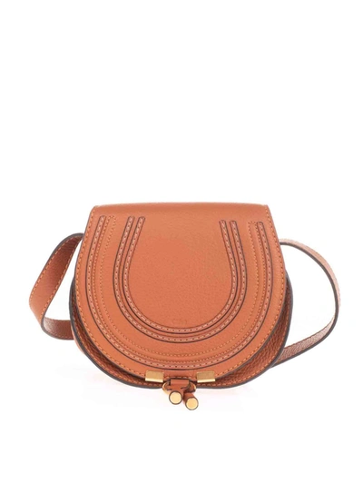 Shop Chloé Marcie Mini Bag In Tan Color In Brown