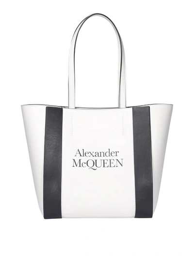 Shop Alexander Mcqueen Medium Tote Bag In White