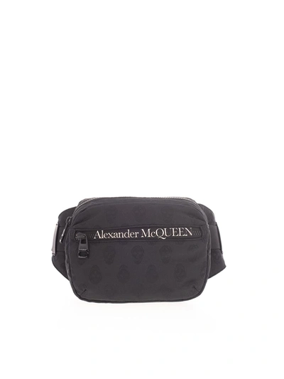 Shop Alexander Mcqueen Logo Pattern Belt Bag In Black