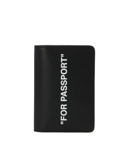 Shop Off-white Quote Passport Holder In Black