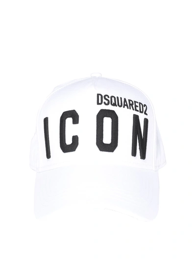 Shop Dsquared2 Idol Cotton Baseball Cap In White