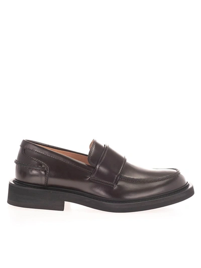 Shop Bottega Veneta Penny Bar Loafers In Brown