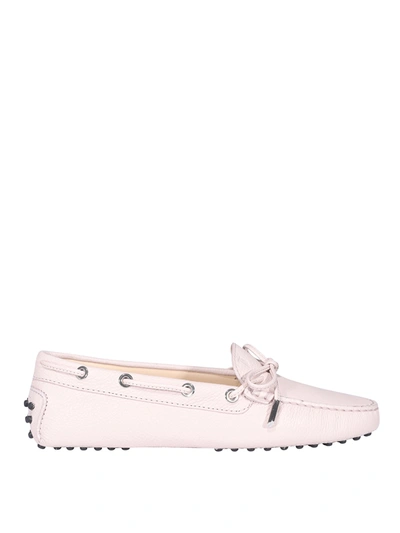 Shop Tod's Pebbled Leather Driving Shoes In Light Pink