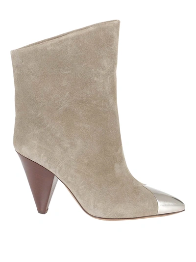 Shop Isabel Marant Lapee Ankle Boots In Taupe