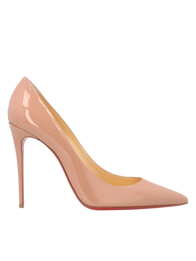 Shop Christian Louboutin Kate 100 Patent Leather Pump In Nude Color In Pink