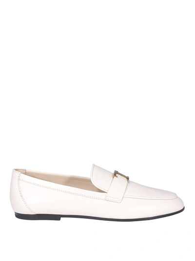 Shop Tod's T-timeless Loafers In White
