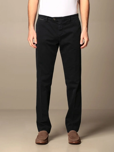 Shop Eleventy Chino Trousers In Cotton In Blue