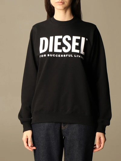 Shop Diesel Crewneck Sweatshirt With Logo In Black