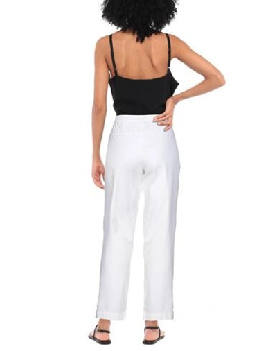 Shop Emporio Armani Woman Pants White Size 8 Cotton, Elastane