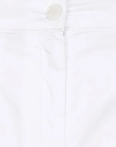 Shop Emporio Armani Woman Pants White Size 8 Cotton, Elastane