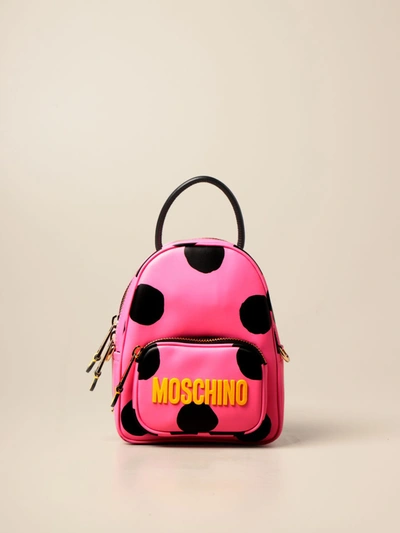 Shop Moschino Couture Leather Backpack In Pink