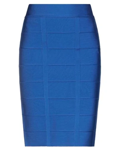 Shop Herve Leger Midi Skirts In Bright Blue