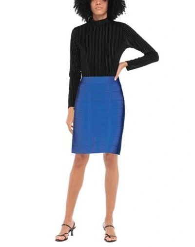 Shop Herve Leger Midi Skirts In Bright Blue