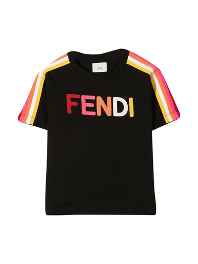 Shop Fendi Black T-shirt In Nero/rosa