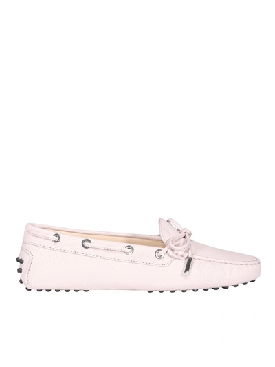 Shop Tod's Pebbled Leather Driving Shoes In Pink