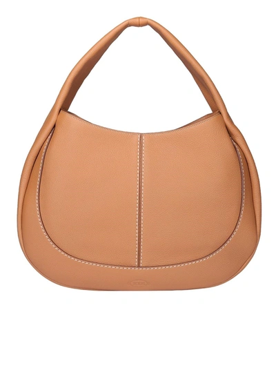 Shop Tod's Leather Large Hobo Bag In Brown