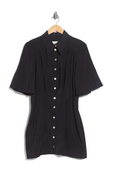 Shop Ba&sh Cara Button Front Shirt Dress In Black