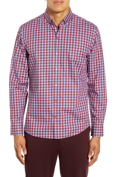 Shop Zachary Prell Lee Gingham Regular Fit Shirt In Red