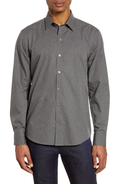 Shop Zachary Prell Ricketts Regular Fit Long Sleeve Shirt In Charcoal