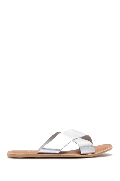 Shop Coconuts By Matisse Pebble Slide Sandal In Silver Leather