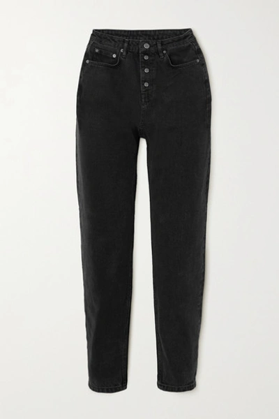 Shop Ksubi Pointer High-rise Tapered Jeans In Black