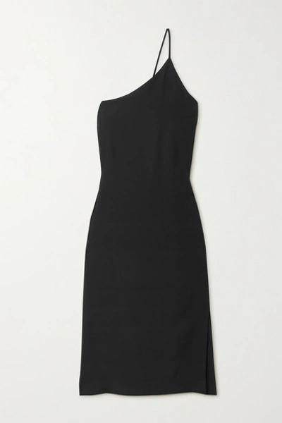 Shop Acne Studios One-shoulder Crepe Dress In Black