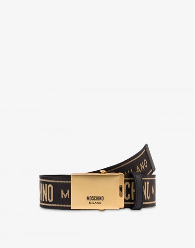 Shop Moschino Belt Logo Tape In Black