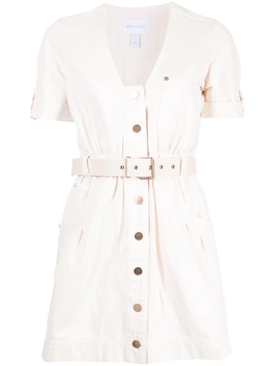 Shop Alice Mccall Bronte Belted Mini Dress In Neutrals