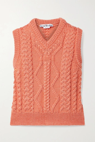 Shop Acne Studios Cable-knit Tank In Coral