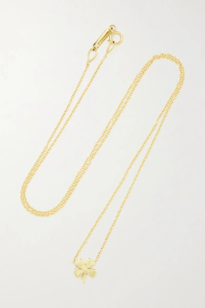Shop Jennifer Meyer Mini Clover 18-karat Gold Necklace