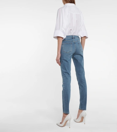 Shop J Brand Maria High-rise Skinny Jeans In Blue