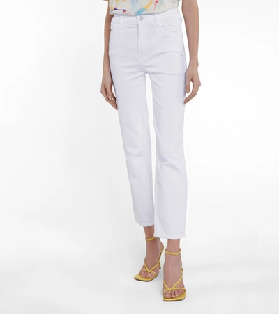 Shop J Brand Alma High-rise Straight Jeans In White