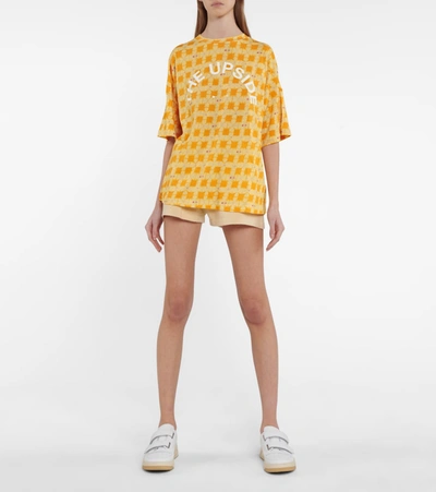 Shop The Upside Carla Printed Cotton-blend T-shirt In Yellow