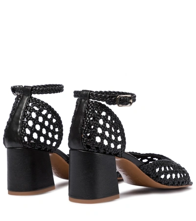 Shop Souliers Martinez Procida 65 Woven Leather Sandals In Black
