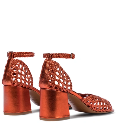 Shop Souliers Martinez Procida 65 Leather Sandals In Orange