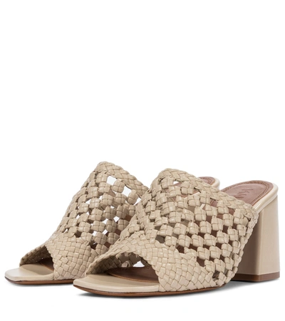 Shop Souliers Martinez Elda 75 Leather Sandals In Beige