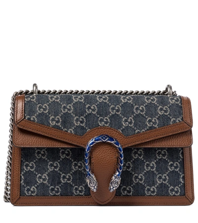 Shop Gucci Dionysus Small Denim Shoulder Bag In Blue