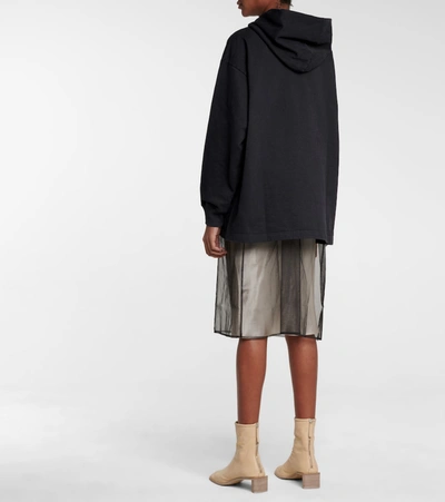 Shop Acne Studios Logo Cotton Jersey Hoodie In Black