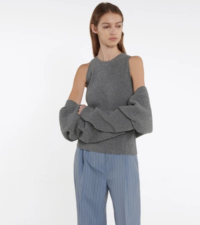 Shop The Frankie Shop Knit Tank Top And Shrug Set In Grey