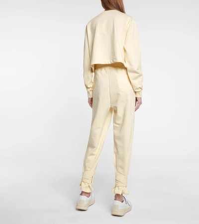 The Frankie Shop Drawstring Cotton Terry Sweatshirt In White