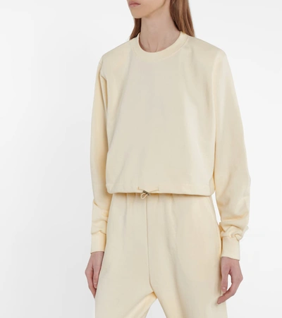 The Frankie Shop Drawstring Cotton Terry Sweatshirt In White