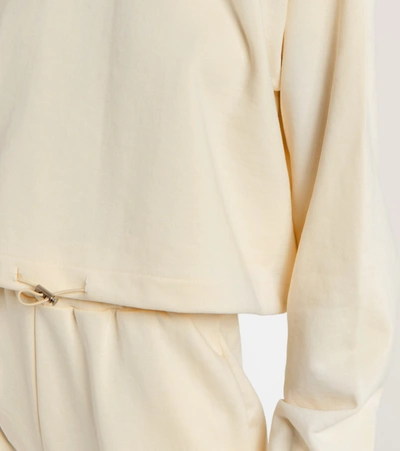The Frankie Shop Drawstring Cotton Terry Sweatshirt In White