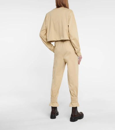 Shop The Frankie Shop Drawstring Cotton Terry Sweatshirt In Beige