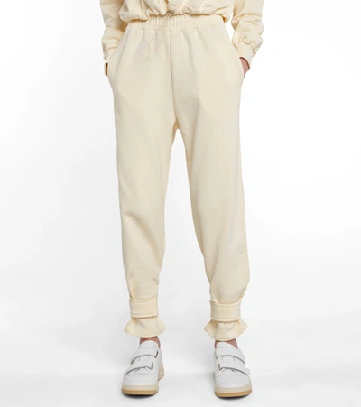 Shop The Frankie Shop Cuffed Cotton Terry Sweatpants In White