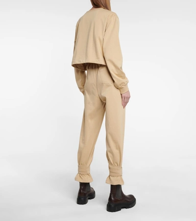 The Frankie Shop Womens Camel Relaxed-fit Cotton-jersey Jogging Bottoms M In Beige